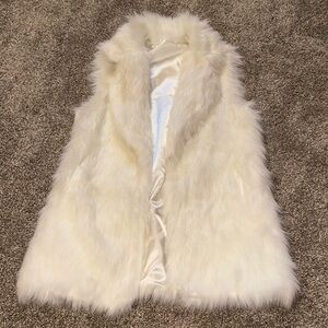 Zara Cream Faux Fur Vest
